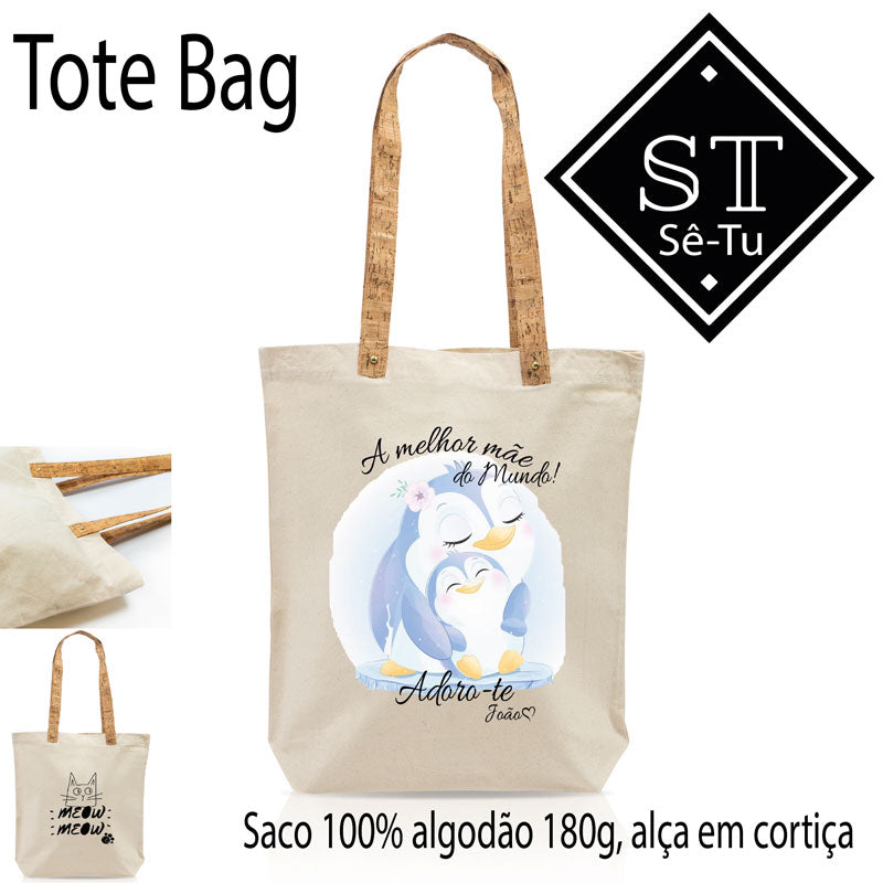 Tote Bag Alças de Cortiça Melhor mãe do Mundo
